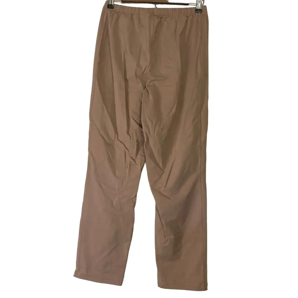 A609035 WOMEN WITH CONTROL Reg Cotton Jersey Pull On Slim Pants Safari Chic M - Picture 4 of 6